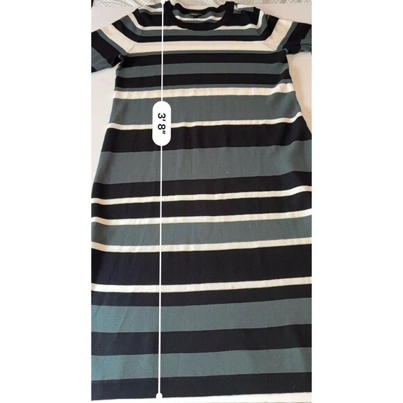 Striped Black and Gray Women's Dress - Picture 9 of 10